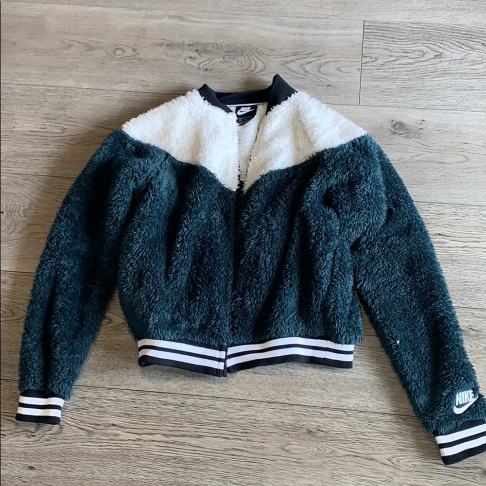 Fuzzy Teal and Cream Nike Jacket